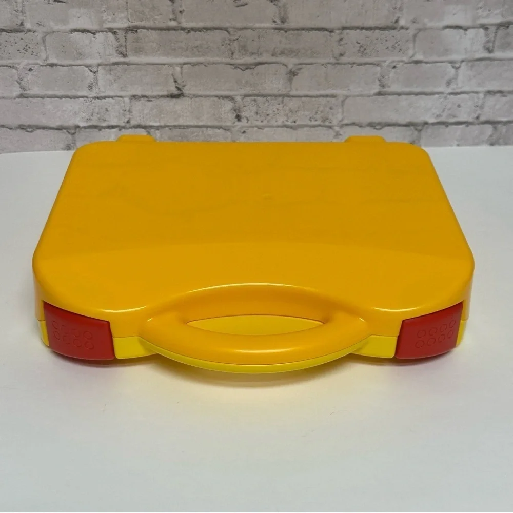 LEGO Storage Case Yellow Hard Plastic Latching Empty Storage Box Divider